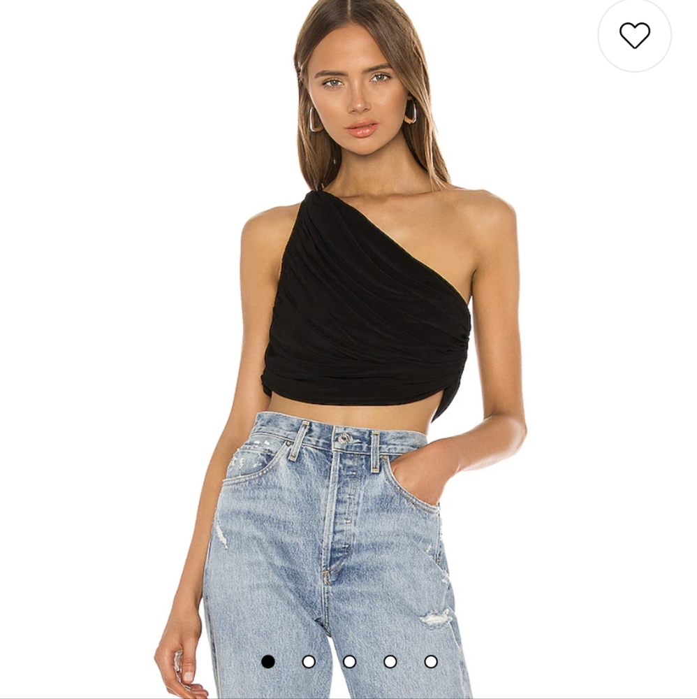Draped one shoulder crop top